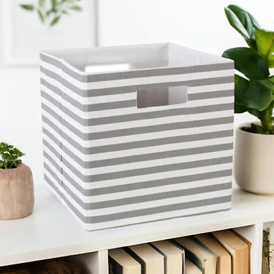 DII® 13" Gray Pinstripe Storage Cube
