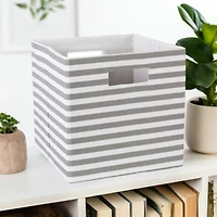 DII® 13" Gray Pinstripe Storage Cube