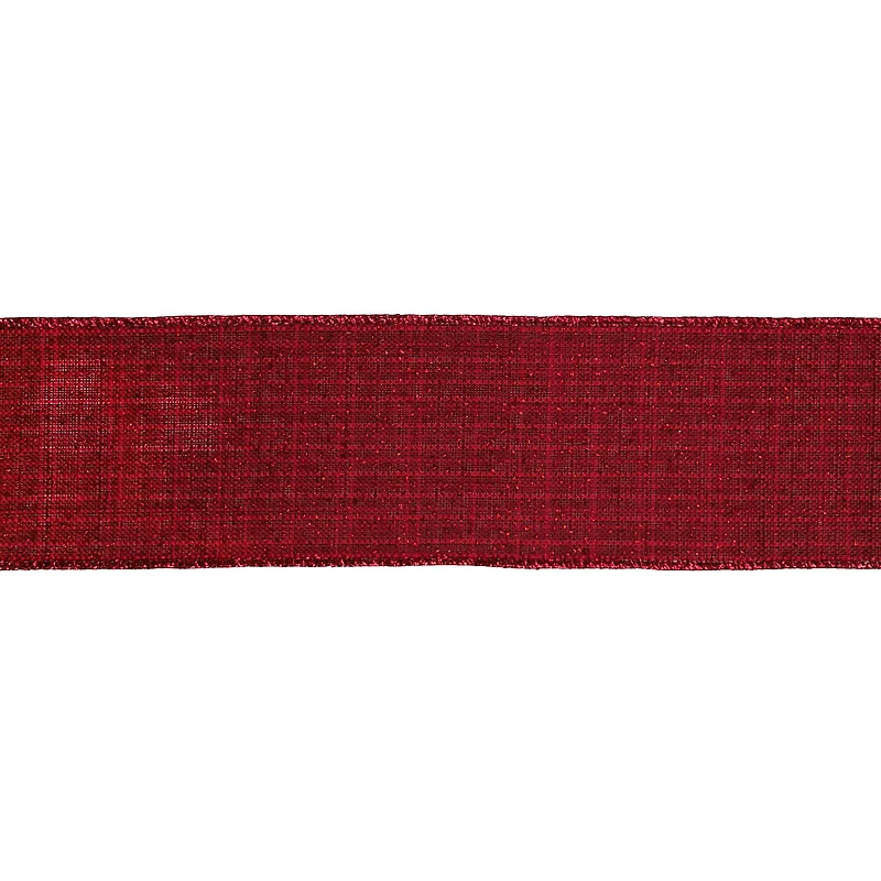 2.5" x 20ft. Burgundy Wired Faux Linen Ribbon by Celebrate It®