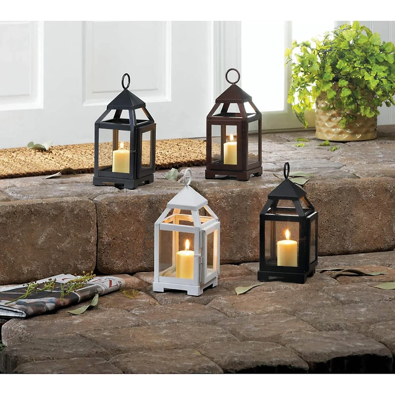 8.75" White Mini Contemporary Lantern