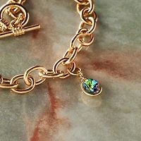 Austrian Crystal 14K Gold Plated Vitrail Oval Charm by Bead Landing™