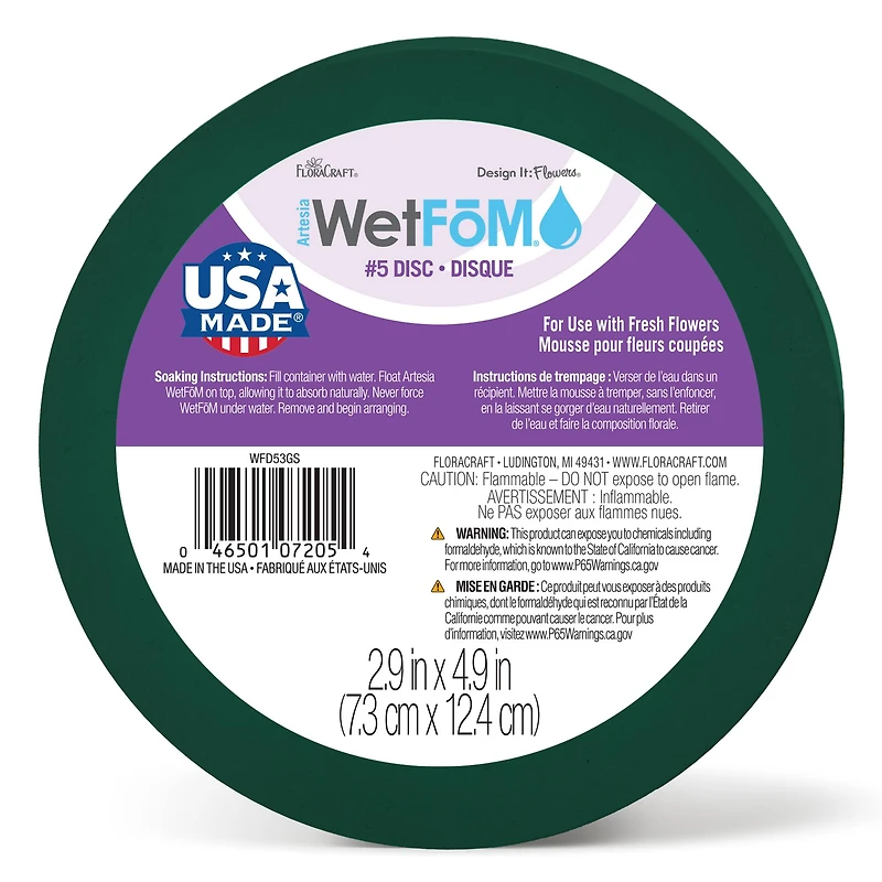 FloraCraft® 3" x 5" Green Artesia WetFōM® Disc