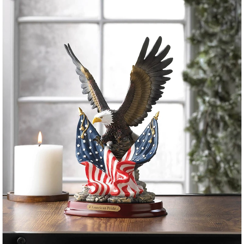 9.5" Patriotic Eagle Figurine