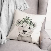 Soft Sage Cub 18" x 18" Throw Pillow
