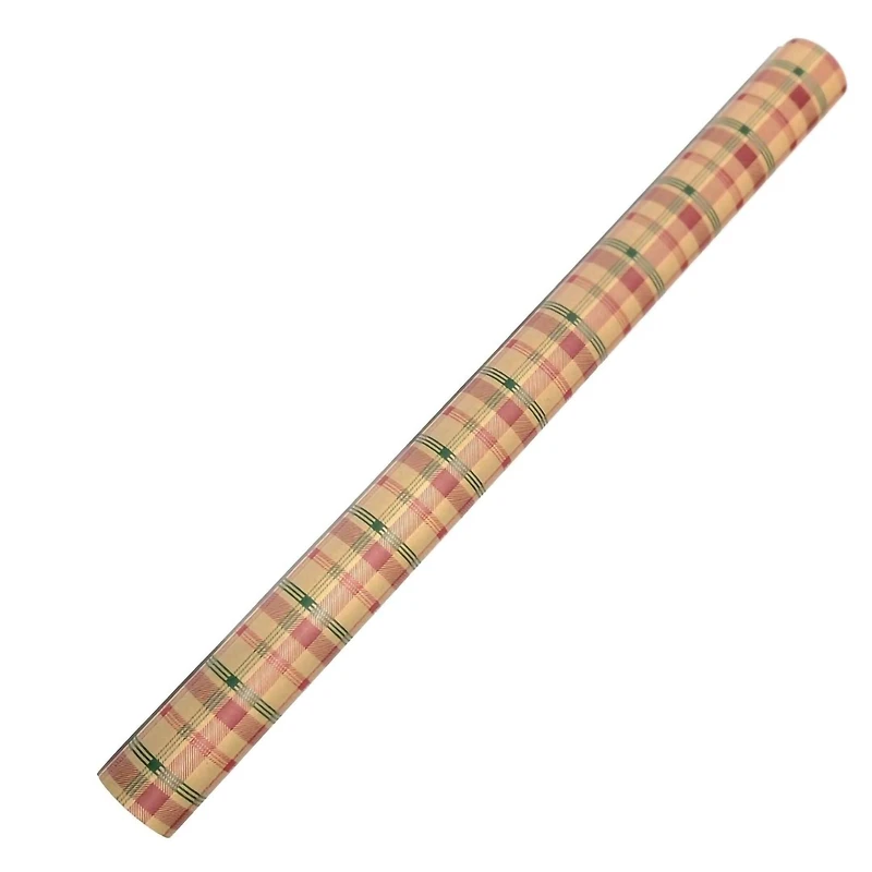 Red & Green Plaid Kraft Premium Gift Wrap by Celebrate It™