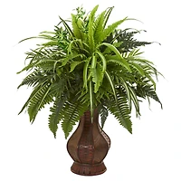 2ft. Mixed Greens & Fern in Decorative Planter