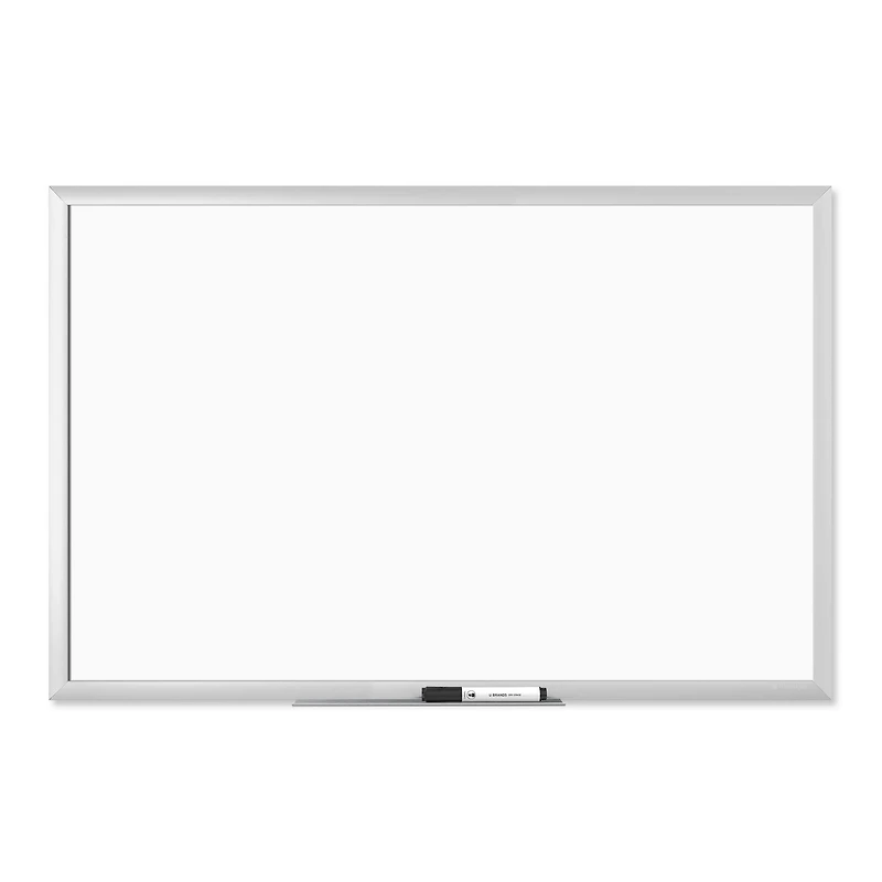 U Brands Silver Aluminum 36" x 24" Framed Melamine Dry Erase Board