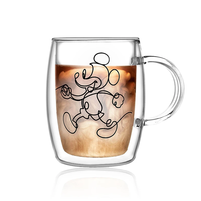 JoyJolt® Disney® 5.4oz. Mickey & Pluto Aroma Glass Mugs, 2ct.