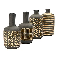 Hello Honey® Black & Gold Decorative Stoneware Vase Set