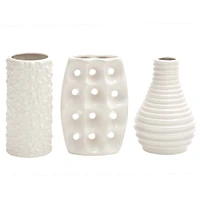 CosmoLiving by Cosmopolitan White Stoneware Modern Vase Set