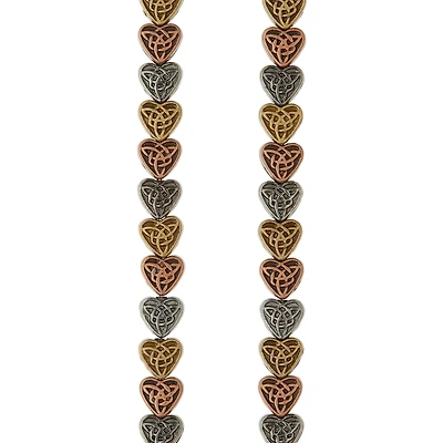 Multicolor Plated Metal Heart Beads, 6mm by Bead Landing™