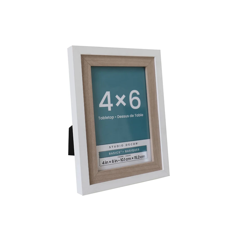 Basics™ 4" x 6" White & Natural Two-Tone Frame by Studio Décor®