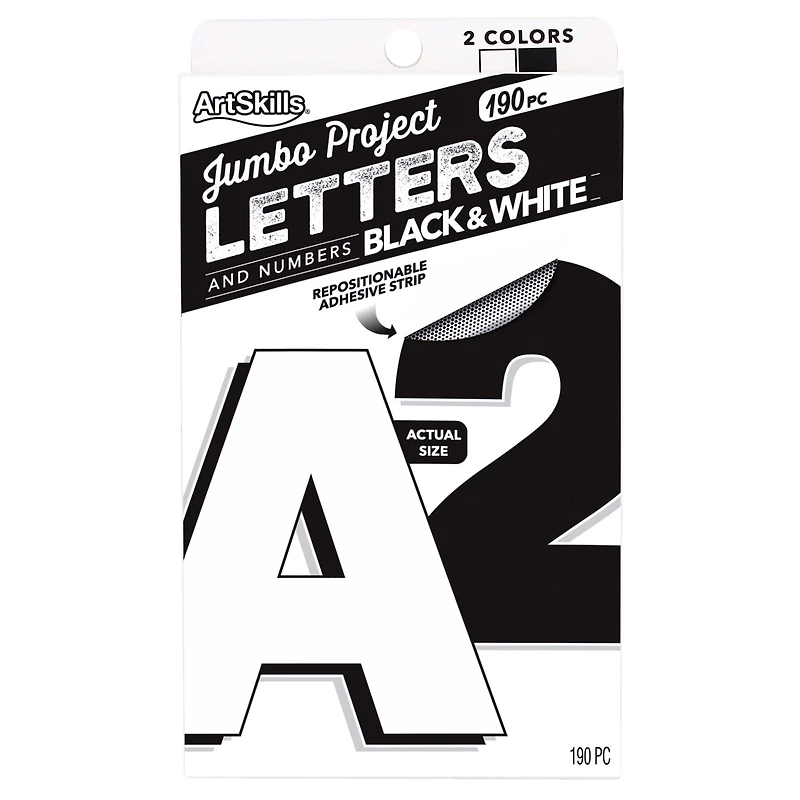 ArtSkills® 4" Black & White 190 Piece Paper Poster Letter Set