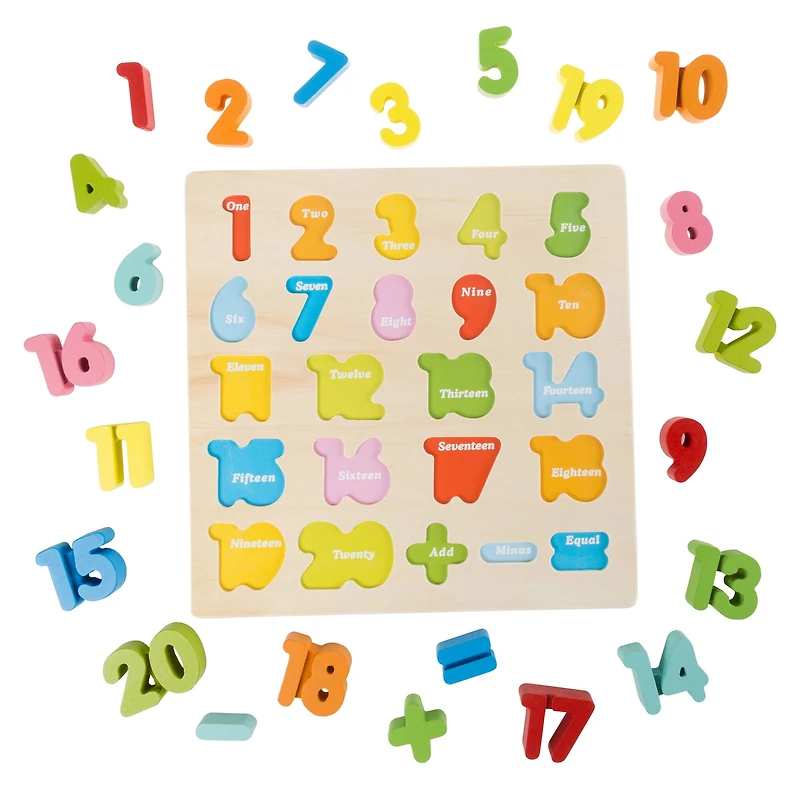 Toy Time Wooden Number Puzzle Board
