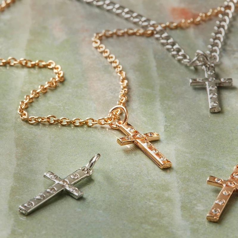 12 Packs: 6 ct. (72 total) Bling Cross Charms by Bead Landing™