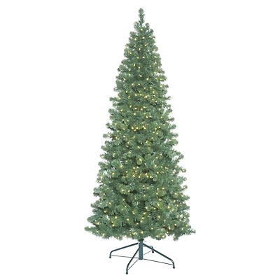 7.5ft. Pre-Lit Slim Oregon Fir Artificial Christmas Tree, Warm White LED Lights