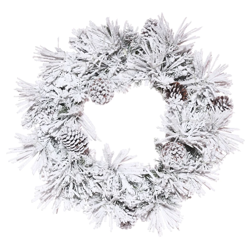 30" Flocked Atka Artificial Christmas Wreath