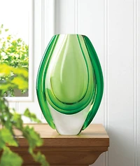 8.5" Emerald Art Glass Vase