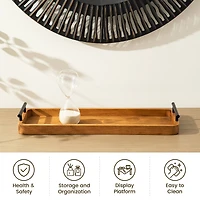 Glitzhome® Rectangle Acacia Wood Trays Set