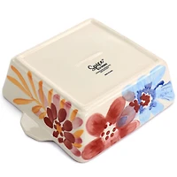 Spice by Tia Mowry 2qt. Goji Blossom Square Ceramic Baker Pan