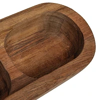 Hello Honey® 5" Acacia Wood Divided Container with Lid