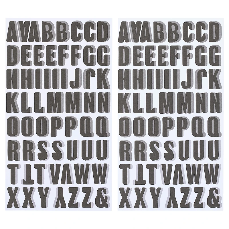 Black Block with Gray Shadow Alphabet Stickers by Recollections™