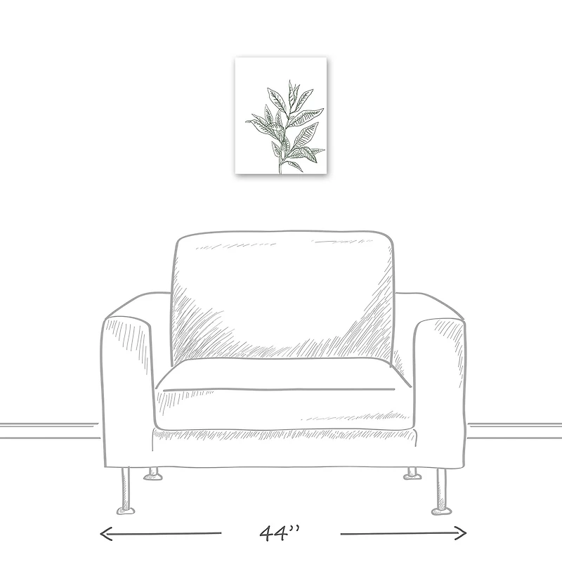 Modern Leaves 11" x 14" Canvas Wall Art