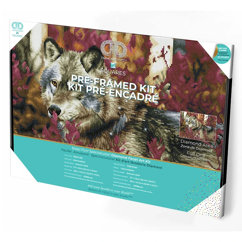 Diamond Dotz® Advanced Autumn Wolf Pre-Framed Diamond Painting Kit