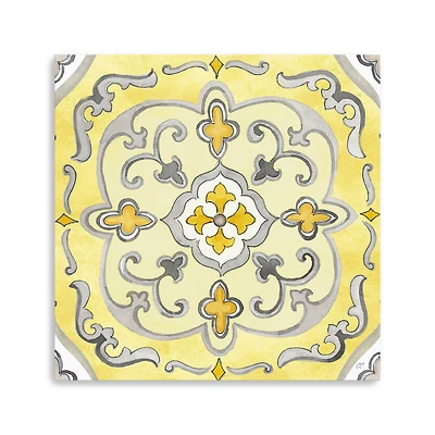 Jewel Medallion Yellow Gray II Canvas Giclee
