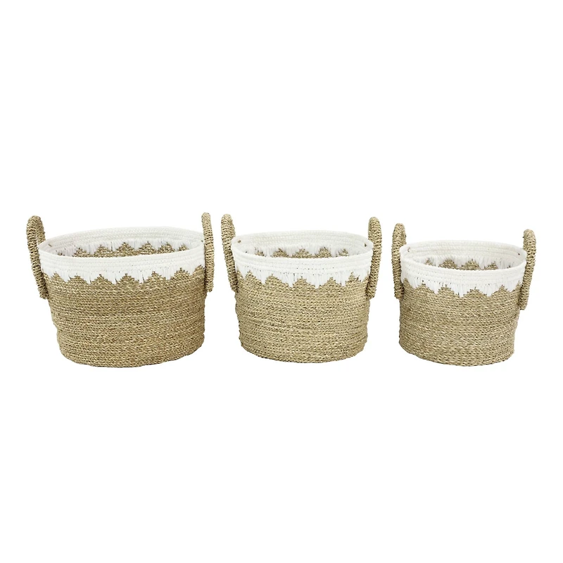 Brown Sea Grass Natural Storage Basket Set