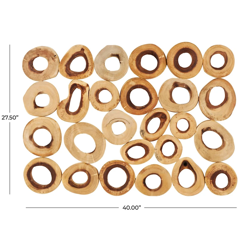 40" x 28" Brown Wood Abstract Wall Décor
