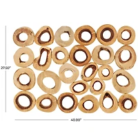 40" x 28" Brown Wood Abstract Wall Décor