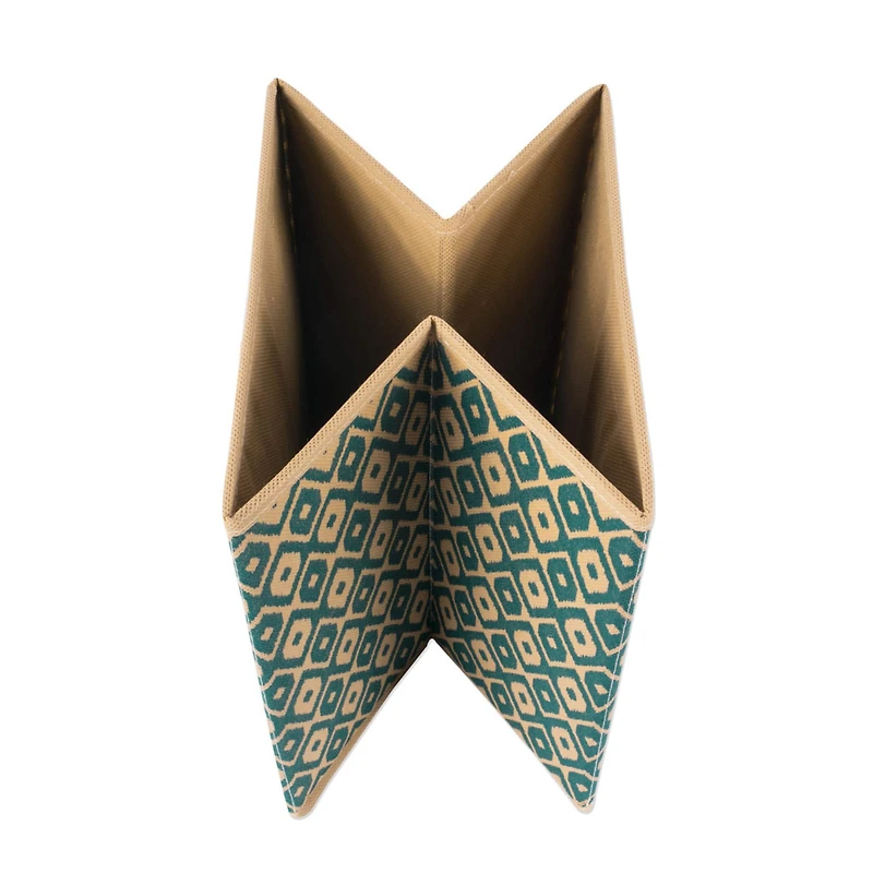 Teal Nonwoven Ikat Polyester Square Cube Set