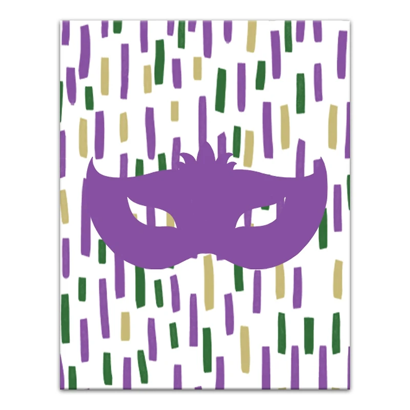 Confetti Mask Mardi Gras Canvas Wall Art