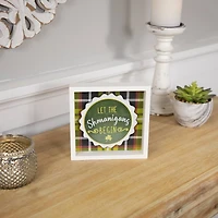 6" Green Plaid Let the Shenanigans Begin St. Patrick's Day Framed Wall Sign