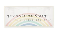 Stupell Industries You Make Me Happy Quote Rustic Rainbow Arches, 7" x 17"