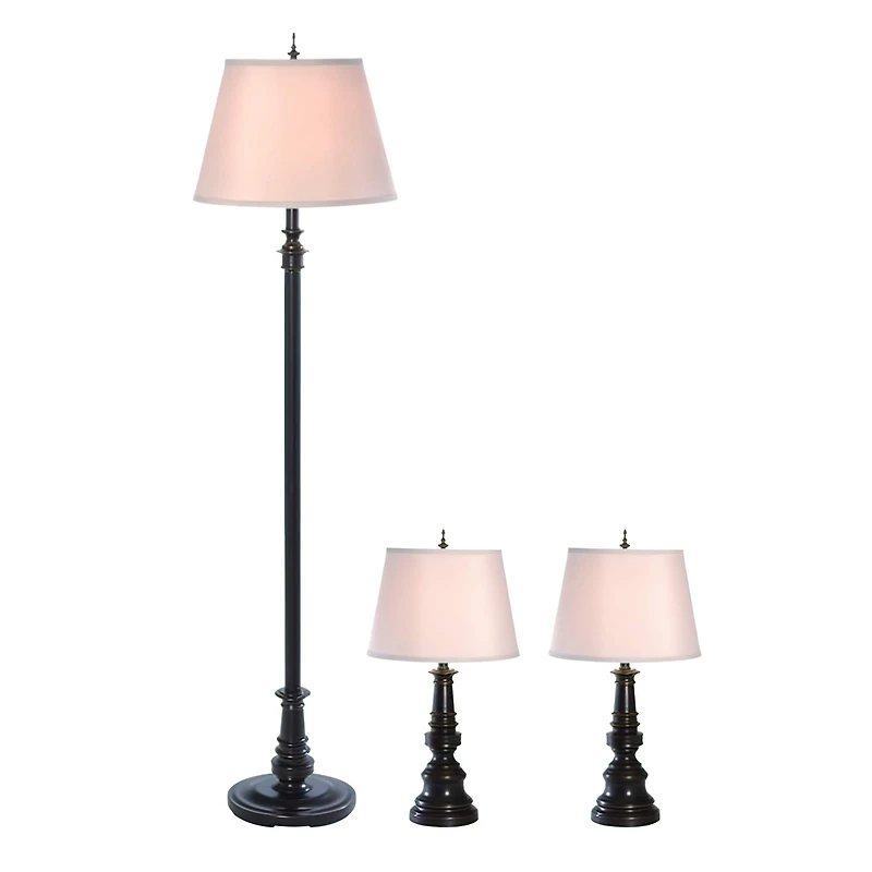 Lalia Home Restoration Bronze Table and Floor Lamp Set