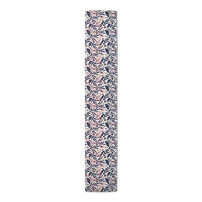 Navy And Pink Flowers Indoor/Outdoor Table Runner