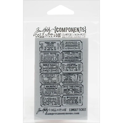 Stampers Anonymous Tim Holtz® Ticket Cling Stamp