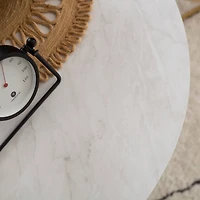 Faux White Marble & Gold Geometric Modern Nesting Coffee Table Set