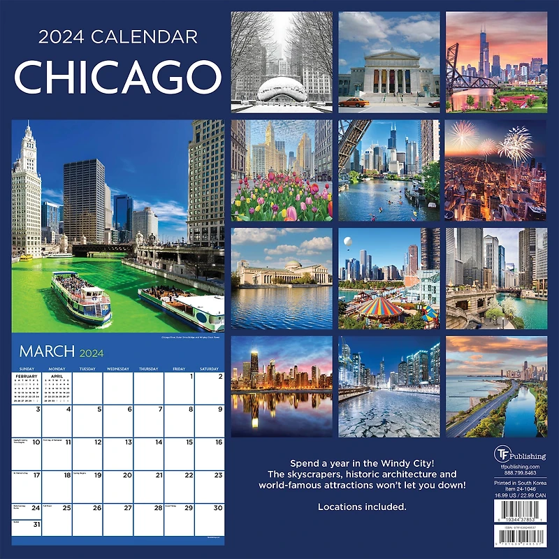 TF Publishing Chicago Wall Calendar