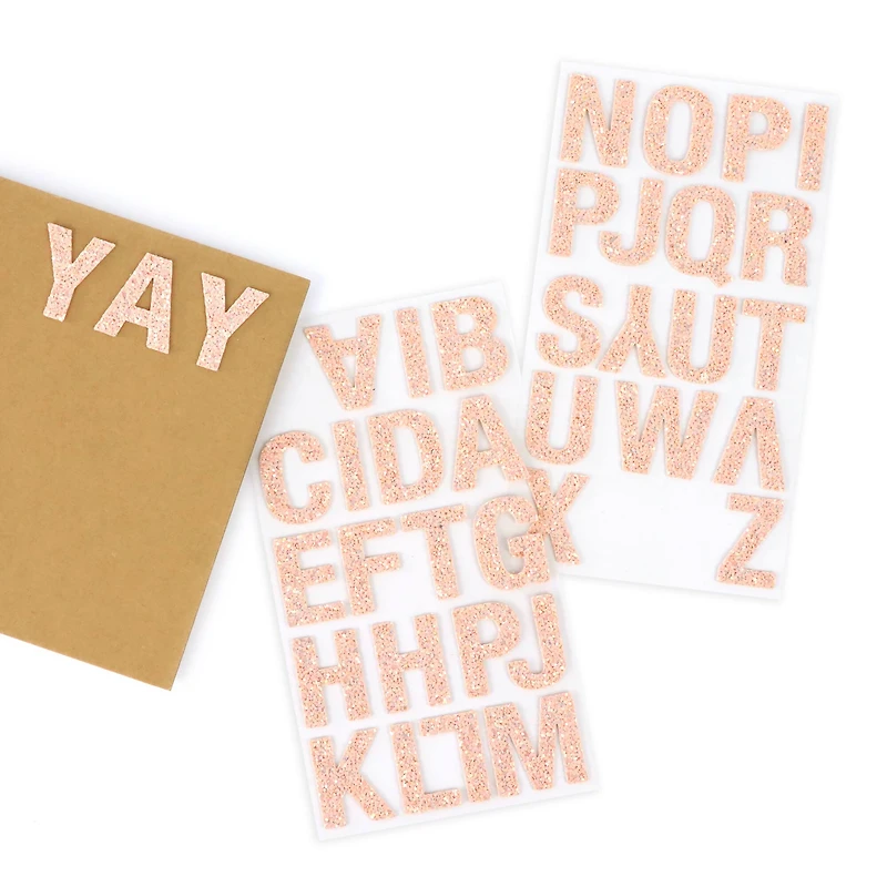 Blush Glitter Alphabet Stickers by Recollections™