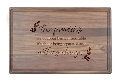 True Friendship 17" x 11" Walnut Cutting Board
