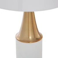 CosmoLiving by Cosmopolitan White Metal Traditional Table Lamp, 21" x 12" x 12"