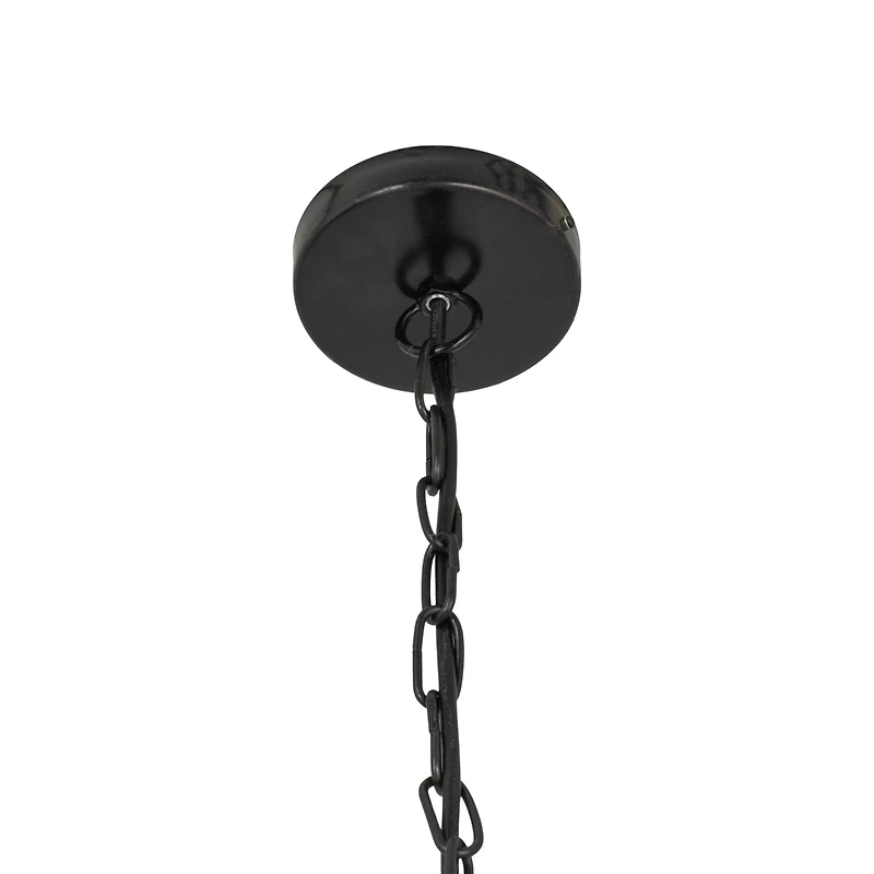 Hello Honey® Black Finish Laminated Capiz Tiered Chandelier