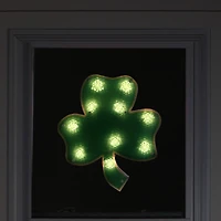 14" St. Patrick's Day Shamrock Lighted Window Silhouette Decoration