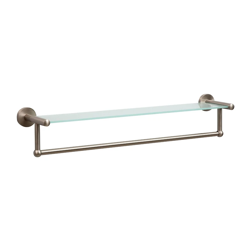 Organize It All Satin Nickel Glass Shelf & Towel Bar 