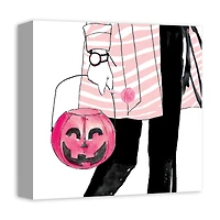 Pink Trick Or Treater Canvas Wall Art