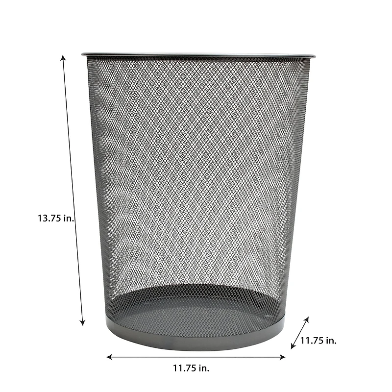 Organize It All Silver Mesh Round Wastebasket