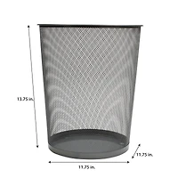 Organize It All Silver Mesh Round Wastebasket